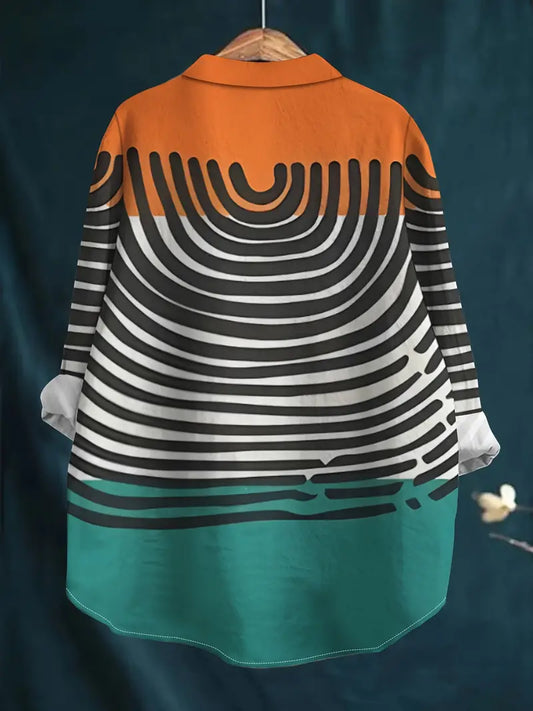 Vintage Zebra Art Print Casual Shirt with Pocket