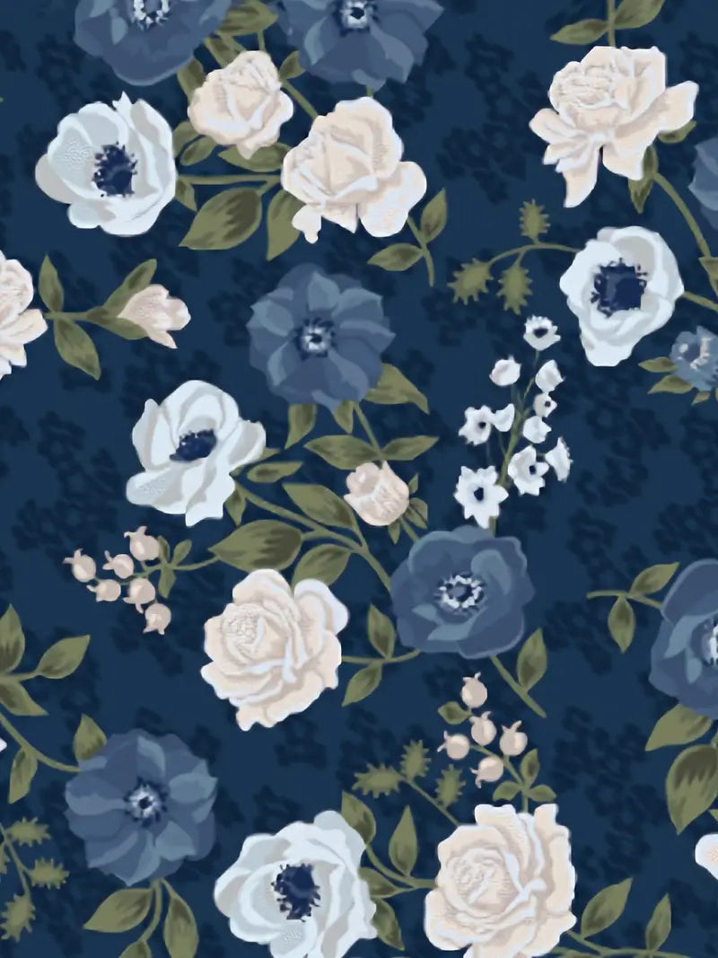 Vintage Dark Floral Art Print Casual Shirt with Pocket